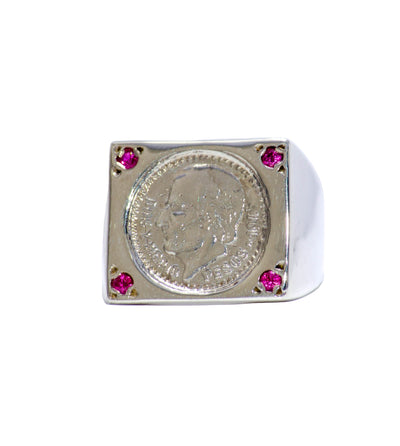 Red Stones Pesos Ring