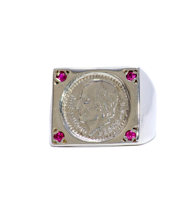 Red Stones Pesos Ring