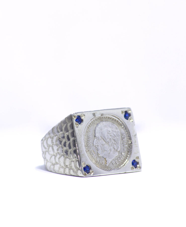 Blue Stones Pesos Ring