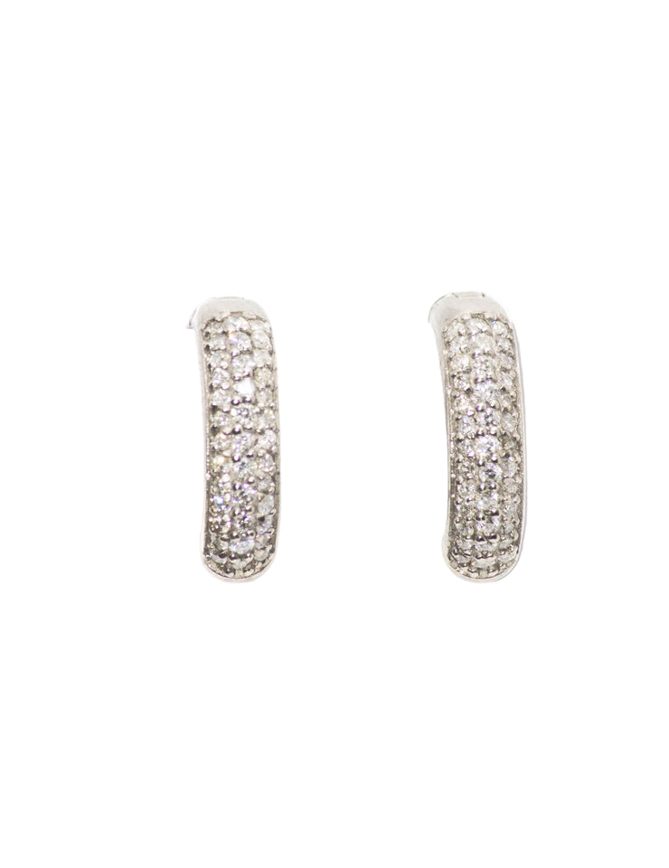 White Gold Huggins Diamond Earrings