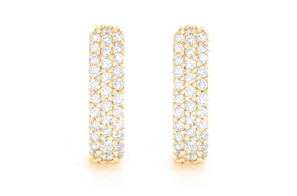 3 row huggie earrings ~0.33ctw