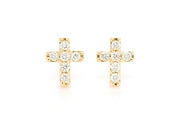 Small cross earrings ~0.10ctw
