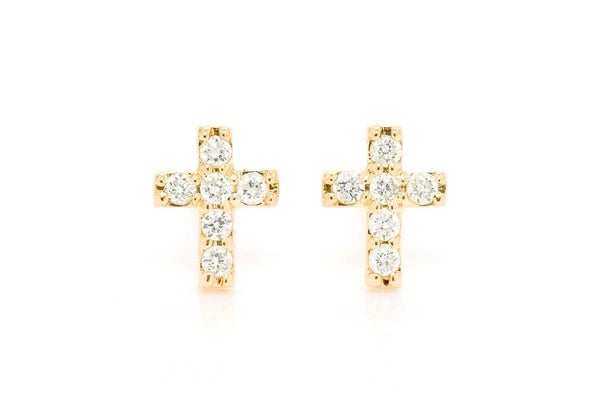 Small cross earrings ~0.10ctw