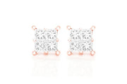 Princess cut square earrings 0.50ctw
