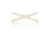 Crossed band ring ~0.60ctw