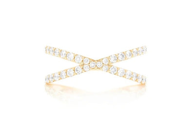Crossed band ring ~0.60ctw