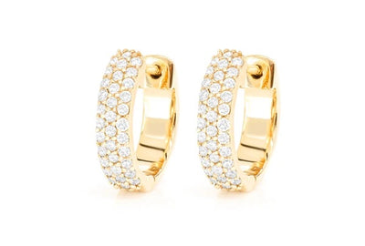 3 row huggie earrings ~0.33ctw