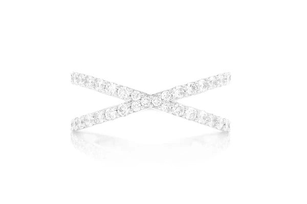 Crossed band ring ~0.60ctw