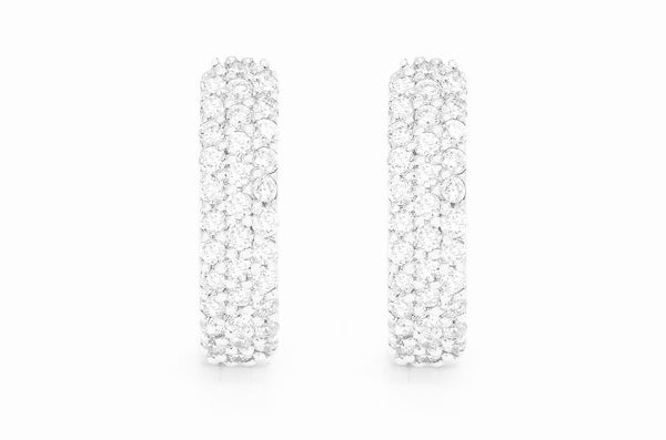 3 row huggie earrings ~0.33ctw