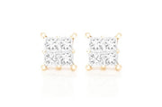 Princess cut square earrings 0.50ctw