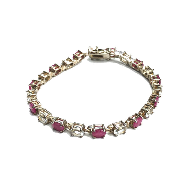 Red & White stones bracelet