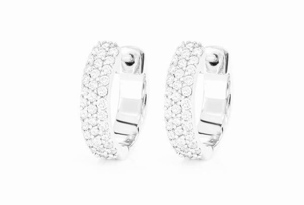 3 row huggie earrings ~0.33ctw