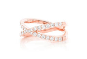 Crossed band ring ~0.60ctw