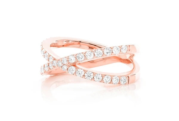 Crossed band ring ~0.60ctw