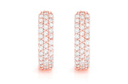 3 row huggie earrings ~0.33ctw