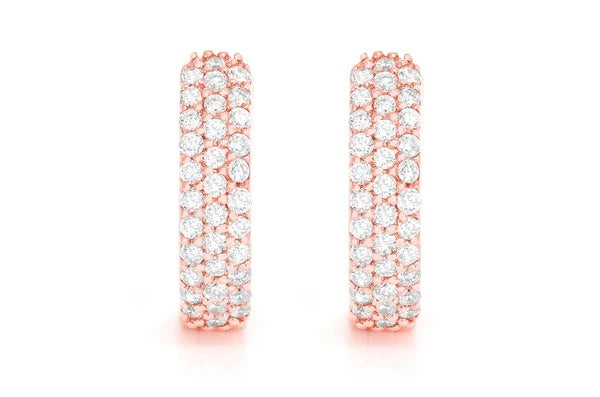 3 row huggie earrings ~0.33ctw