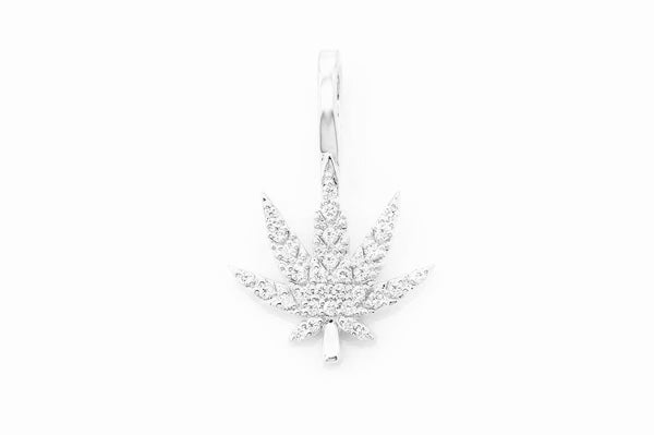 Weed leaf pendant ~0.15ctw