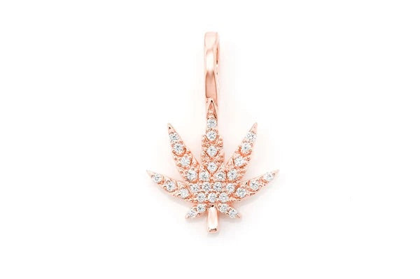 Weed leaf pendant ~0.15ctw