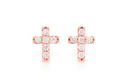 Small cross earrings ~0.10ctw