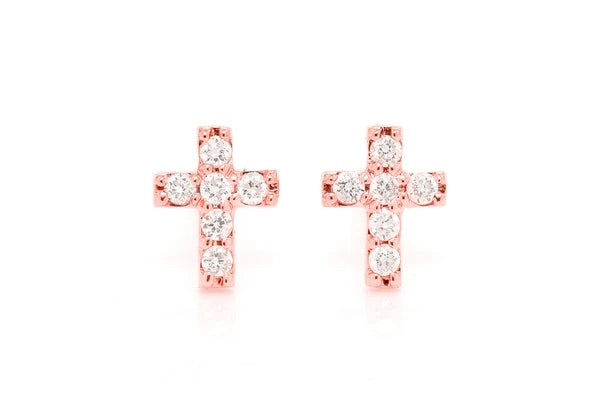 Small cross earrings ~0.10ctw
