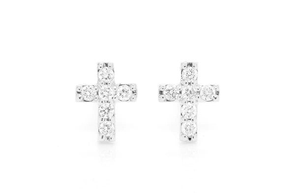 Small cross earrings ~0.10ctw