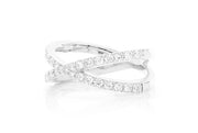 Crossed band ring ~0.60ctw