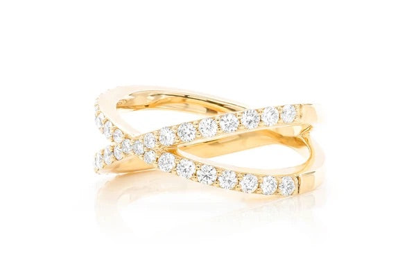 Crossed band ring ~0.60ctw