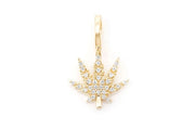 Weed leaf pendant ~0.15ctw